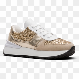 Suede And Glitter Sneaker Grays/browns - Walking Shoe, HD Png Download - female shoes png