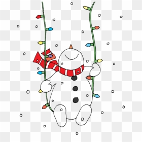 Bonhomme De Neige,tube,png - Snowman Clipart With Lights, Transparent Png - christmas cards png