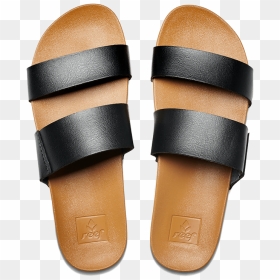 Top Down View Of Women"s Black And Natural Reef Sandals - Two Straped Reef Sandals, HD Png Download - female shoes png
