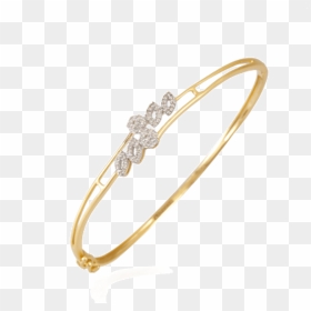 18kt Yellow Gold And Diamond Bangle For Women - Gold Diamond Bracelets Pc Chandra, HD Png Download - diamond bangles png