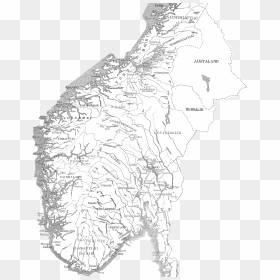 Kart Over Sør-noreg - Draw Map Norway, HD Png Download - kart png