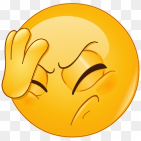 Sad Emoticon, HD Png Download - face palm emoji png