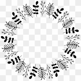 Hand Painted Wreath Free Black And White Wreath - Vòng Hoa Trắng Đen, HD Png Download - black wreath png