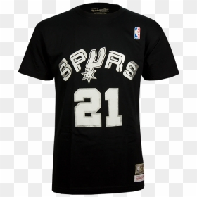 Tim Duncan 21 San Antonio Spurs Mitchell & Ness T-shirt - Printed On T Shirt, HD Png Download - tim duncan png