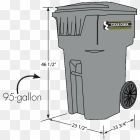 Touch To Zoom Residential Trash Bins Dimensions- - 95 Gallon Toter Dimensions, HD Png Download - pile of trash png