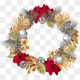 Christmas Decoration Garland Circle, HD Png Download - adornos de navidad png