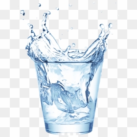 Vaso Con Agua Tronador - Watercolor Glass Of Water, HD Png Download - vaso de agua png