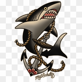Shark And Anchor - Great White Shark, HD Png Download - anchor.png