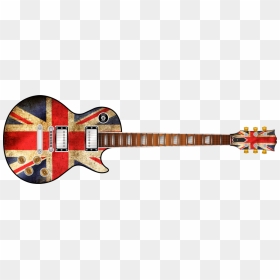 Union Jack Flag Guitar Wrap Skin - British Flag On Guitar Png, Transparent Png - union jack png