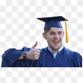 Personhappy Graduate Giving A Thumbs Up - Student Transparent Thumbs Up, HD Png Download - up balloons png