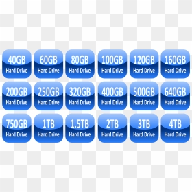 Hard Drive Capacity Icons Clip Arts - Icone Hdd 1tb Png, Transparent Png - drive png