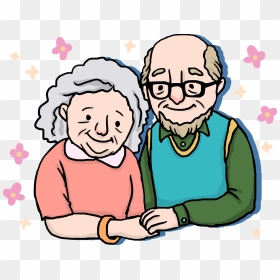 Couple Old Age Drawing Cartoon - Old Age Couple Drawing, HD Png Download - age png