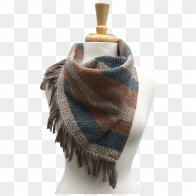 Teal, Gold And Cream Woven Bandana Scarf - Stole, HD Png Download - bandana pattern png