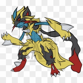 Zeraora Lucario And Zoroark, HD Png Download - mega lucario png