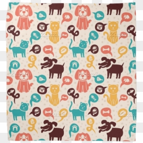 Pattern With Funny Cats And Dogs Bandana - Dogs Pattern Hd, HD Png Download - bandana pattern png