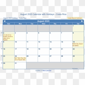 August 2020 Calendar With Nld Holidays - December 2020 Calendar With Holidays, HD Png Download - dia de las madres png