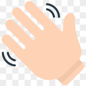 Waving Hand Emoji Clipart - Waving Hand Emoji Black Background, HD Png Download - waving hand png