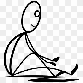 Stick Figure Sitting Down, HD Png Download - stretching png