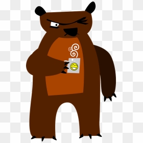 Sleepy Bear With Coffee Clipart - Cartoon, HD Png Download - sleepy png