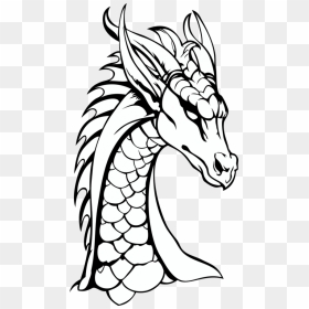 Dragon Neck The Head Of The - Dragon Black And White, HD Png Download - dragon scales png