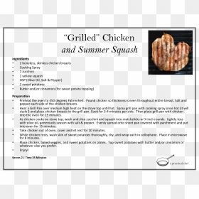 Grill Pan Chicken Recipe Card - Bread, HD Png Download - recipe card png