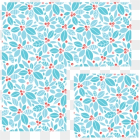 Flat Piece Of Floral Wrapping Paper In A Repeating - Christmas Holly Patterns Free, HD Png Download - wrapping paper png