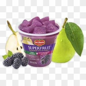 Superfruit® Pear Chunks In Acai & Blackberry Juice - Del Monte Chia Seed Fruit Cups, HD Png Download - acai png