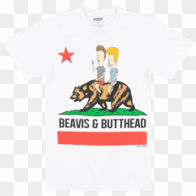 Beavis And Butthead California T-shirt White Mens Retro - Beavis And Butthead California Shirt, HD Png Download - beavis png