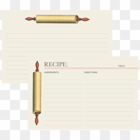 Rolling Pin Recipe Card - Writing, HD Png Download - recipe card png