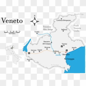 City Map Of Veneto Region - Veneto Region Map, HD Png Download - italy map png