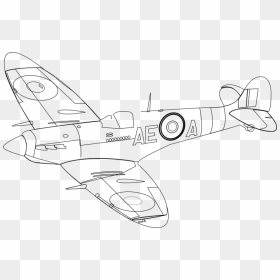 Spitfire Drawing - Line Art, HD Png Download - spitfire png