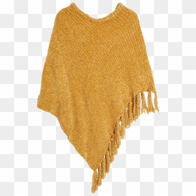 Yellow Poncho With Fringes Yellow - Wool, HD Png Download - poncho png