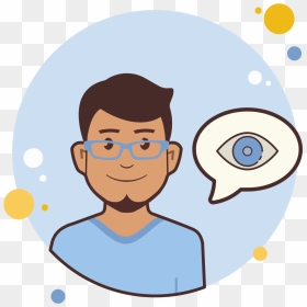 Man In Blue Glasses Eye Icon - People With Thermometer Cartoon, HD Png Download - glasses icon png