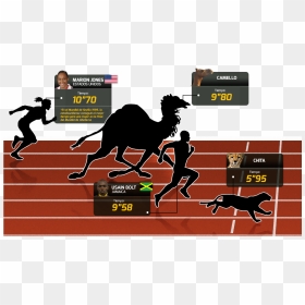 En El Reino Animal, Usain Bolt No Podría Ser El Más - Track Silhouette, HD Png Download - smorc png