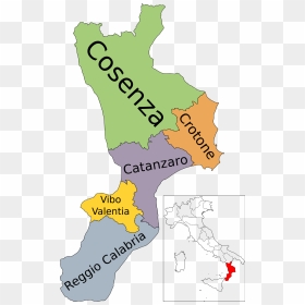 Map Of Italy Calabria Region, HD Png Download - italy map png