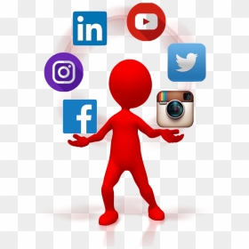 Juggling Multiple Social Media Accounts Clipart , Png - Linkedin, Transparent Png - social media icons .png