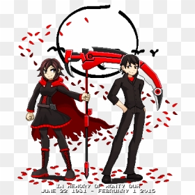 45 Ruby Rose With Monty Oum - Cartoon, HD Png Download - rwby ruby png