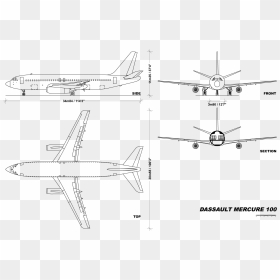 File - Mercurev1 - 0 - Boeing 737 800 Blueprints, HD Png Download - avião png