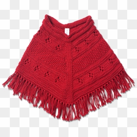 Hand Knitted Classic Red Poncho - Red Poncho Png, Transparent Png - poncho png