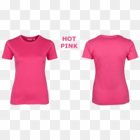 Custom Printed Ladies T Shirts Hot Pink - Blank Hot Pink T Shirt, HD Png Download - pink shirt png