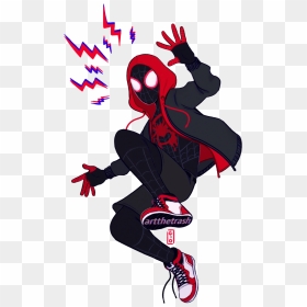 Spider Man Into The Spider Verse Png Background Image - Miles Morales Drawing Easy, Transparent Png - deadpool .png