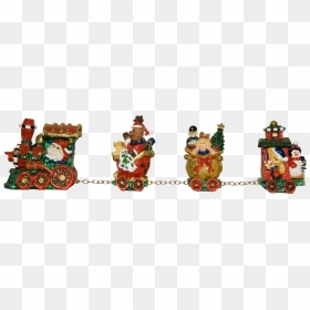 A Resin Christmas Train With 4 Parts, Covered With - Christmas Ornament, HD Png Download - christmas wreath .png