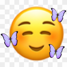 #freetoedit #emojis #edited #emoji #butterfly #purple - Edited Emojis, HD Png Download - blush emoji png