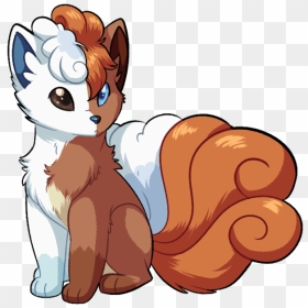 Vulpix Pokemon Half And Half, HD Png Download - alolan vulpix png