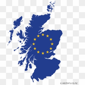 Eu Flag Vector Map Of Scotland - Outline Printable Scotland Map, HD Png Download - eu flag png