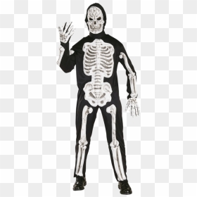 Adult Eva Skeleton Halloween Costume - 3d Skeleton Costume, HD Png Download - halloween skeleton png