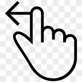 One Finger Swipe Left Gesture Outlined Hand Symbol - Subscribe Button Hand Png, Transparent Png - swipe png