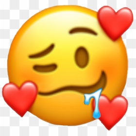 #emoji #drooling #hearts #drool #pleasing #pleased - Cute Emojis, HD Png Download - blush emoji png