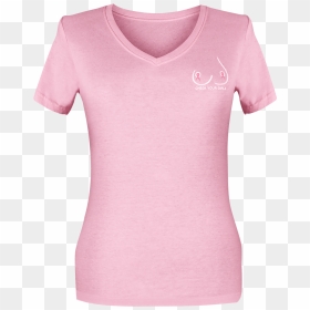 7 Pink V Neck Front - Active Shirt, HD Png Download - pink shirt png