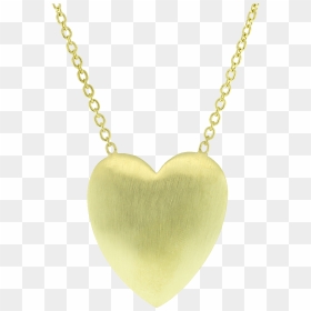 Large Gold Heart Necklace, HD Png Download - golden heart png